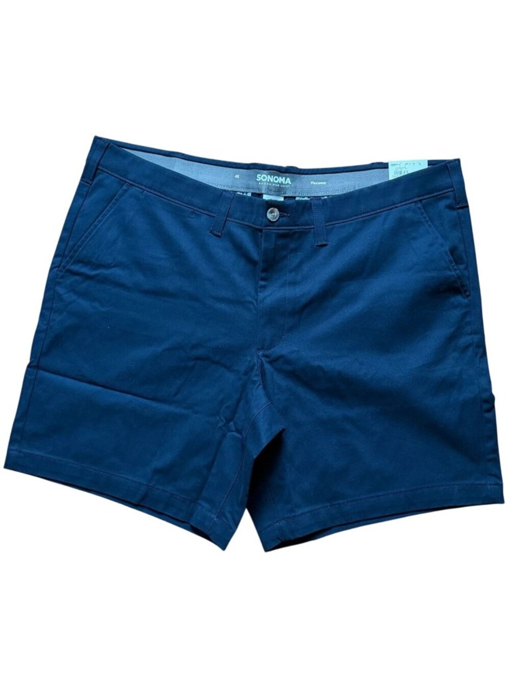 Sonoma Flexwear Mens Flat Front 9 In Seam Shorts-Navy Blue-46-NWT